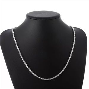 New 925 Silver Jewelry for Women Men 3mm Twisted Chain Necklace